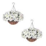 Garvee Set di fiori di bouganville artificiali con cesto marrone per giardino e terrazza, 12 pezzi, resistenti ai raggi UV, resistenti alle intemperie, bianchi e verdi - verde