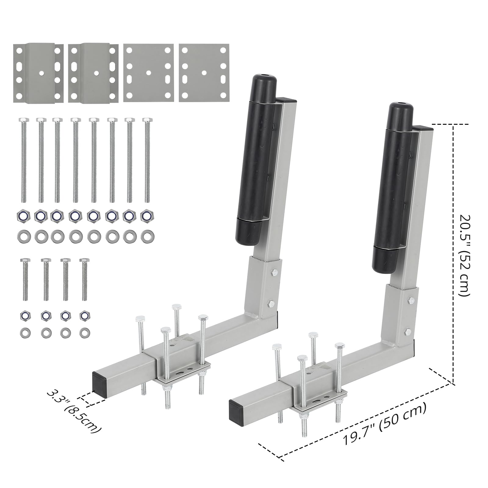 Barre di guida per rimorchi per barche Garvee in acciaio zincato, regolabili, antiruggine, con rulli imbottiti per barche da sci e da pesca, resistenti, blu navy