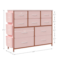 Cassettiera GARVEE, Armadio con 10/12 cassetti e maniglie, Mobiletto portaoggetti in tessuto con struttura in metallo, per camera da letto, armadio, corridoio, ingresso, rosa, 12 cassetti