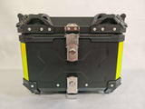 Garvee Bauletto Posteriore Moto 65L Alluminio con Base Rapida Nero, Grande Capacità, Sicurezza Elevata, Protezione Pioggia Polvere - Nero