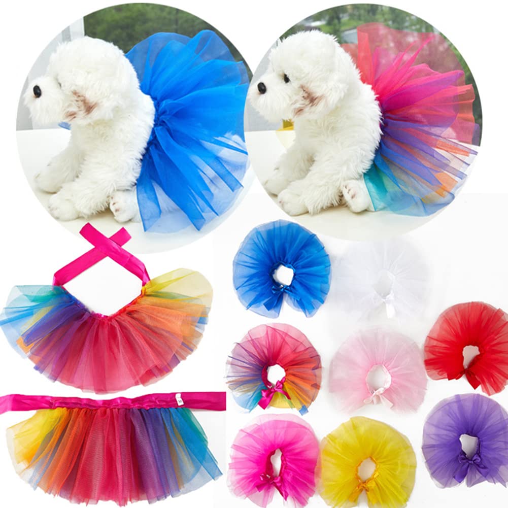 Vestito per cani Garvee Colorful Tutu, in rete, traspirante, morbido, confortevole, per cani di piccola, media e grande taglia, per feste, multicolore, varie taglie