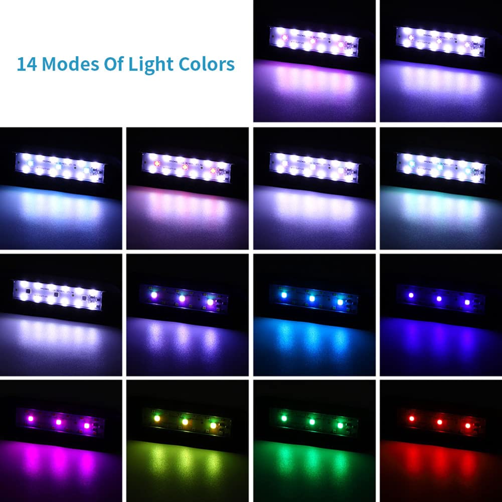 Luce LED per acquario Garvee Clip-On con timer regolabile per piante d'acqua dolce, versatile, luce brillante, durevole