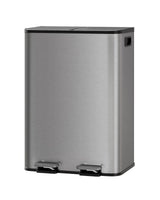 Garvee Pattumiera Cucina 2x15L Acciaio Inox Pattumiera a Pedale Soft-Close Coperchio Grigio Sistema di Separazione Rifiuti - Ruhiges Grau