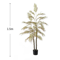 Palma Areca artificiale Garvee da 4 piedi/5 piedi, realistica, malleabile, in poliestere, facile da pulire, per interni/esterni, soggiorno, ufficio, verde