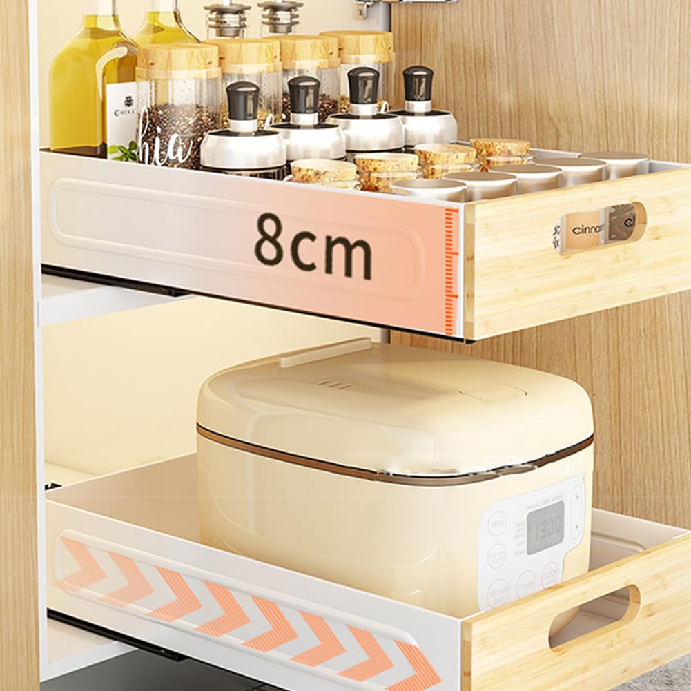 Cassetto telescopico Garvee, cassetto da cucina estensibile, 40,5x30x8 cm, nero, organizer per mobili da cucina, non richiede fori