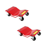 Garvee Car Dolly Set 2x 4000 kg Capacità Ruote in acciaio per impieghi gravosi da 7.62 cm con protezioni per pneumatici per auto SUV Officina - Rosso