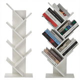 Scaffale Garvee a Forma di Albero Bianco - Scaffale ad Angolo a 6 Ripiani per Camera da Letto Soggiorno Ufficio, Robusto, Salvaspazio, Protezione Anti-ribaltamento, 51x30x17,3 cm