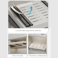 Organizzatore per mobili da cucina Garvee, cassetti estensibili e regolabili, struttura in metallo antiscivolo per cucina e bagno, salvaspazio, versatile