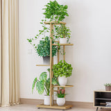 Supporto per piante in metallo Garvee a 5 ripiani, impermeabile, salvaspazio, design moderno, nero, per soggiorno e balcone - Oro