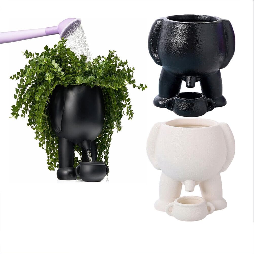Garvee Blumentopf Mit Abflusslöchern Teekannen-Design Keramik Für Innen & Außen Büro & Garten Mehrfarbig