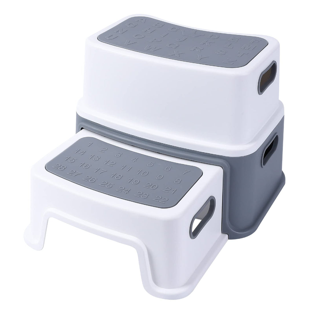 Sgabello per bambini Garvee, 2 gradini, antiscivolo, sicuro, senza BPA, leggero, portatile, per bagno, cucina, allenamento, 115 kg