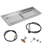 Garvee Bruciatore Per Focolare In Acciaio Inox Doppio Per Gas Naturale E Propano 76,20x25,40 cm Resistente E Facile Da Pulire Per Esterni E Interni