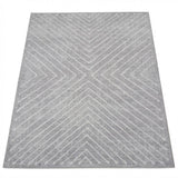 Garvee Tappeto Moderno Geometrico Rutschfest Waschbar 120x170 cm Hellgrau per Soggiorno e Camera