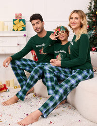 Garvee Christmas Family Christmas Pigiama Set Manica Lunga Due Pezzi Pigiama da Notte Verde M Comodo Caldo Per Feste e Celebrazioni in Famiglia