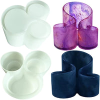 Scatola portaoggetti per stampi in resina Garvee con portapennelli a 3 cavità, stampo in silicone per arti e mestieri e decorazioni per la casa con motivo floreale