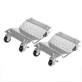 Garvee Set 2 Dollies Ruote Auto in Acciaio Manganese, Portata 1360 kg, Design Antiscivolo, Ruote Girevoli 360°, Argento, Uso Officina e Garage