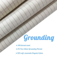 Garvee Set Biancheria da Letto Antistatico con Cavo di Messa a Terra - 95% Cotone, 5% Filo d'Argento - 153x203 cm, Spina EU - Per Camera da Letto Moderna