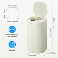 Pattumiera automatica Garvee da 8 galloni con sensore touchless, in acciaio inossidabile, per cucina e ufficio, rotonda, silenziosa