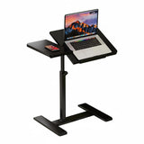 Garvee Tavolino Regolabile Altezza con Ruote, Piano Inclinabile, Struttura Acciaio, Base a H Stabile, Tavolo Mobile per Laptop, Uso Ospedaliero e Domestico Nero