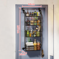 Garvee Portaspezie da Appendere alla Porta, Organizer per Dispensa in Metallo con Cestini Regolabili per Cucina e Bagno, 55 Pollici, Acciaio al Carbonio Nero