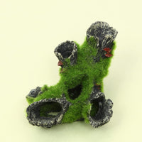 Garvee Casa Albero in Resina con Muschio per Acquario - Nascondiglio per Pesci e Gamberetti, 16x11x7CM, Realistica e Sicura