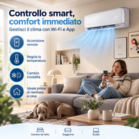 Garvee Climatizzatore Split 9000 BTU/h Bianco Con Controllo App Silenzioso Efficienza A++ Per Casa