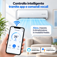 GARVEE Condizionatore Split Garvee AUX 12000 BTU con riscaldamento, classe energetica A++, refrigerante R32, Wi-Fi e kit di installazione incluso