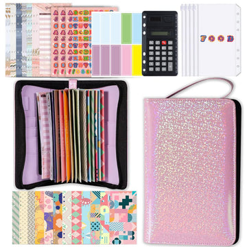 GARVEE BudgetLinen Budget Planner A6 Raccoglitore ad anelli con cerniera e tasca porta soldi per risparmiare e gestire il budget