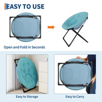 Poltrona Garvee Saucer Chair con struttura dorata, oversize, pieghevole, verde, per camera da letto e soggiorno, comoda, stabile