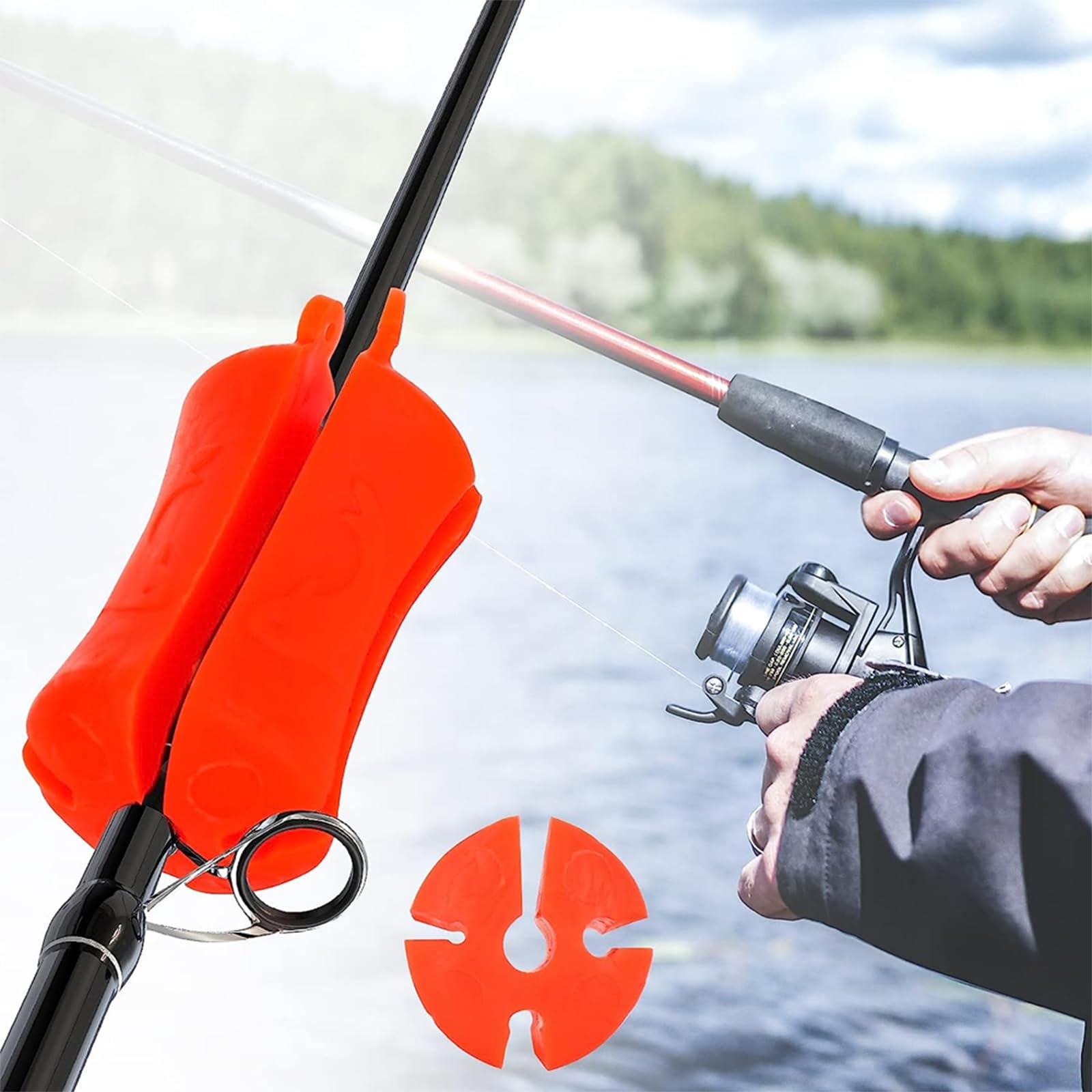 Garvee 8 pezzi cinghie porta canna da pesca in silicone estensibile a 4 fori portatili per accessori da pesca all'aperto