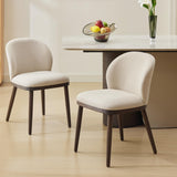 Set di 2 sedie da pranzo Garvee, moderne ed ergonomiche, con gambe in legno e imbottite, per cucina e ristorante, salvaspazio - Beige