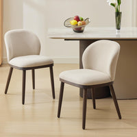 Set di 2 sedie da pranzo Garvee, moderne ed ergonomiche, con gambe in legno e imbottite, per cucina e ristorante, salvaspazio