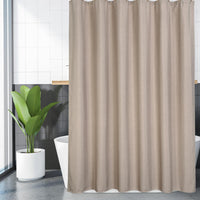 Tenda da doccia Garvee, impermeabile, in lino pesante, per hotel, di lusso, color tortora, 182,9 x 182,9 cm, con ganci, facile da installare.