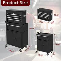 Carrello portautensili Garvee 5 cassetti in metallo con ruote 2 in 1 staccabile per ufficio e garage 21.85"P x 12.4"L x 26.57"A