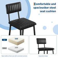 Set di 2 sgabelli da bar Garvee, in similpelle, imbottitura spessa, gambe, schienale e poggiapiedi in metallo, isola da cucina, 25,6 pollici, stabili ed eleganti