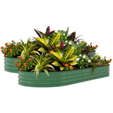 Garvee Set 2 Cassette Da Giardino Zincate 244x122x46 cm - Acciaio Zincato, Resistente Alla Ruggine, Per Orto E Fiori, Beige/Verde, Montaggio Facile - Verde