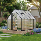 Garvee Serra da Giardino 183x274 cm Telaio in Alluminio Pannelli in Policarbonato Nero Ampio Spazio per Coltivazione