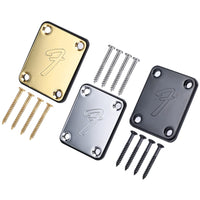 Piastre per manico per chitarra elettrica Garvee in stile vintage, argento, per chitarre e bassi, resistenti, universali, per uso sul palco e in studio