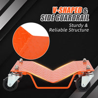 Garvee Auto Dolly Set 4 Pezzi per Festa del Papà | Capacità 6000 libbre, Acciaio al Carbonio con Blocco Sicurezza, Ruote Girevoli 3", Nero per Officina Garage