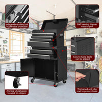 Armadio portautensili Garvee con 8 cassetti, mobile, 2 in 1 staccabile, in metallo, con serratura, per officina e garage, 24 pollici, nero