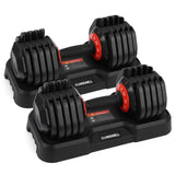 Garvee Manubrio Regolabile [1 Pezzo] 2,3-25 kg Cambio Rapido: Impugnatura Antiscivolo, Base Stoccaggio, Nero Compatto per Casa