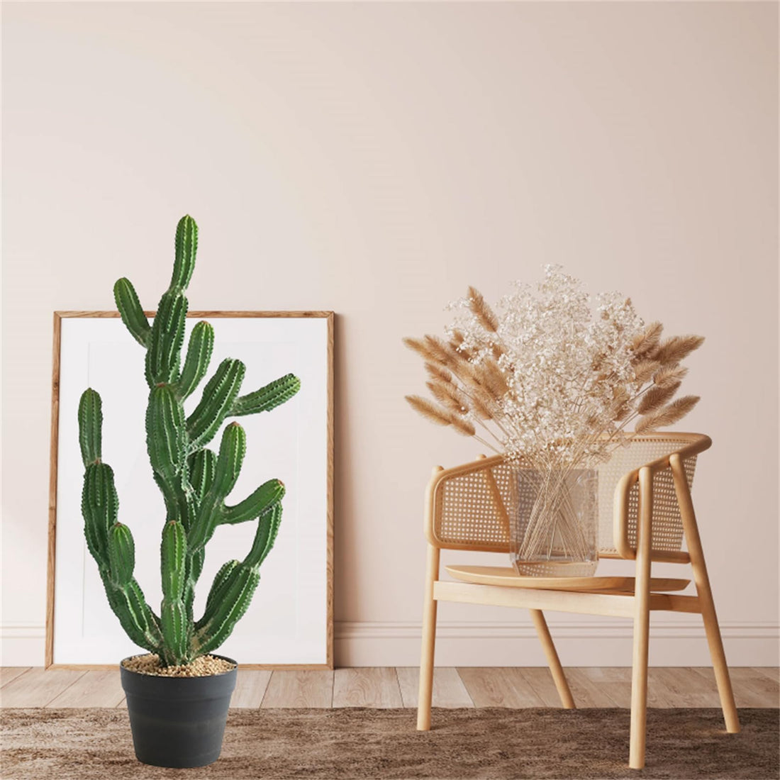 Cactus artificiale Garvee da 32 pollici con texture realistica, materiale PE resistente per ufficio e casa, verde