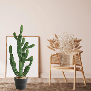 Cactus artificiale Garvee da 32 pollici con texture realistica, materiale PE resistente per ufficio e casa, verde