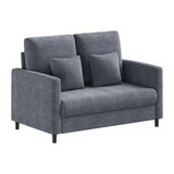 Garvee Divano Loveseat 132 cm Tessuto Teddy Blu Grigio, Supporto Ergonomico, Capacità 295 kg, Telaio in Legno, Coperture Lavabili, Perfetto per Soggiorno e Camera - Grigio blu