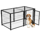 Gabbia per cani Garvee, 48" L x 24" H, in metallo, con coperchio rimovibile, antiruggine, ampia porta, portatile per uso interno ed esterno, nera - Nero