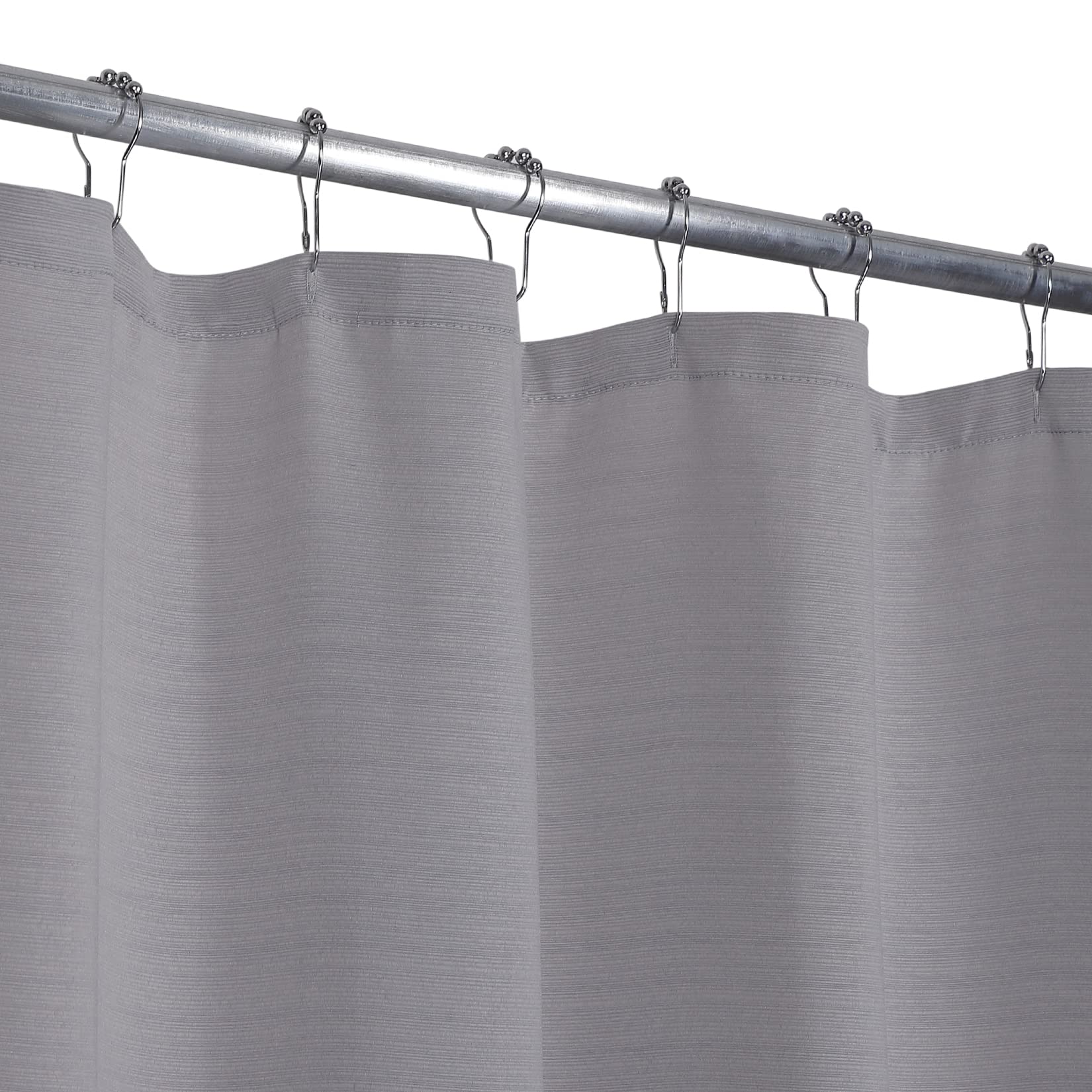 GARVEE Tenda da doccia testurizzata con effetto lino, lavabile, effetto lino per vasca da bagno e vasca da bagno, 180x180 cm, grigio