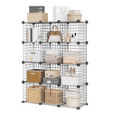 Scaffale Cubico Garvee 12 Cubi Nero - Organizzatore Modulare in Metallo per Casa e Ufficio, Design Moderno, Impilabile, Facile da Pulire - Grey