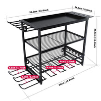 Organizzatore per utensili elettrici Garvee, montaggio a parete a 4 livelli con supporti per trapano, robusta struttura in metallo, salvaspazio, nero, per officina e garage