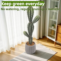 Cactus artificiale Garvee da 35 pollici in materiale EVA realistico, vaso bianco, decorazione per interni ed esterni