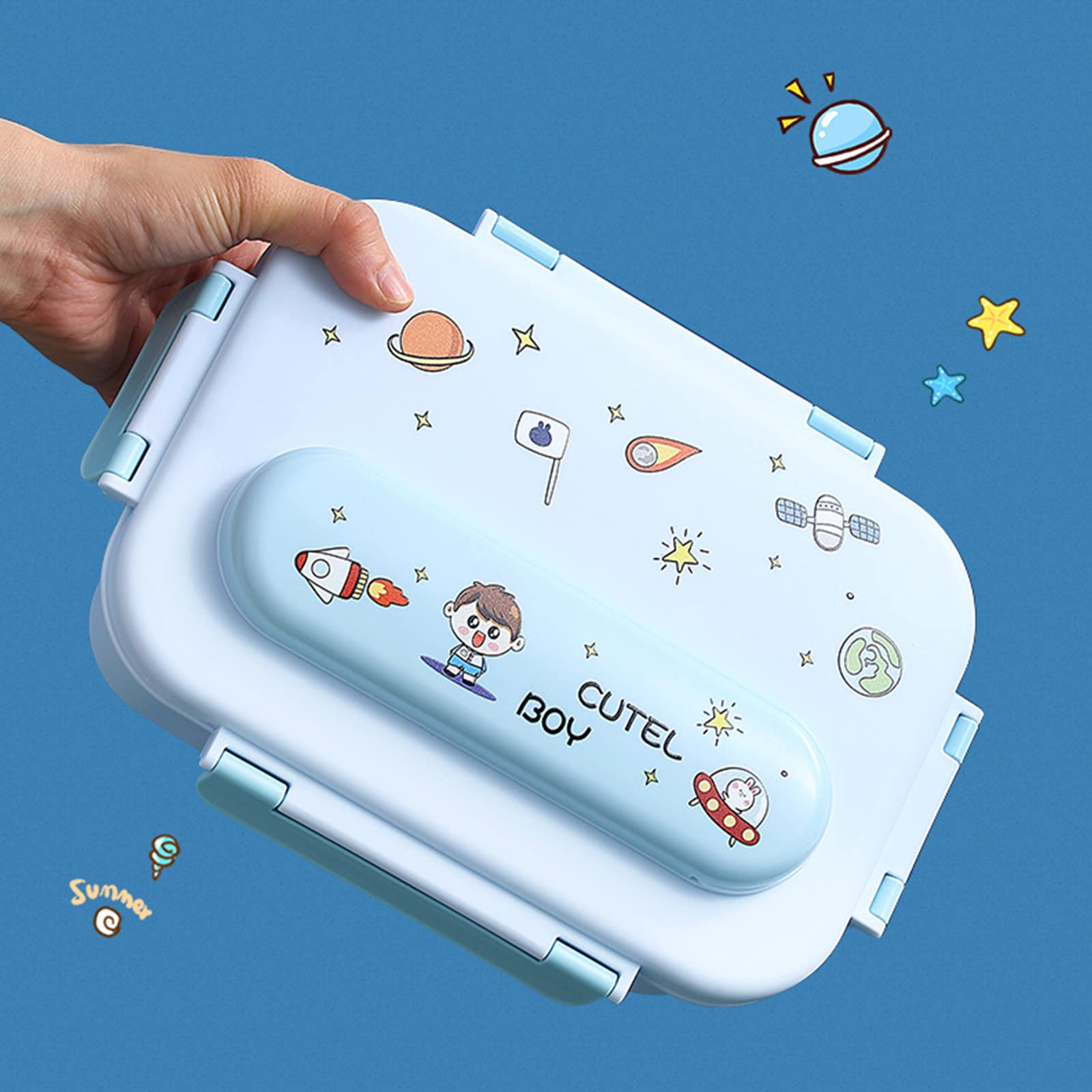 Garvee Bento Lunch Box da 1125 ml per bambini, senza BPA, a prova di perdite, 5 scomparti, giallo